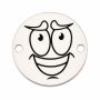 Bănuț argint 925 emoji încrezător, gravură laser 16.5mm E1072