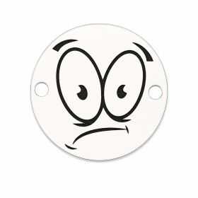 Charm emoji obosit din argint 925, gravură laser 16.5mm E1054