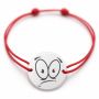 Brățară argint 925 cu bănuț emoji, șnur reglabil — cadou simbolic B-E1054