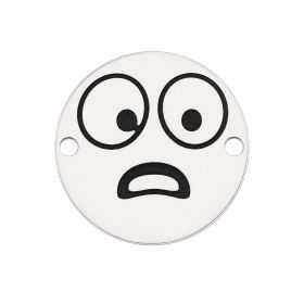 Charm emoji mirat din argint 925, gravură laser 16.5mm E1049