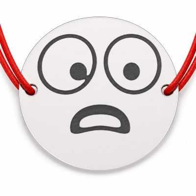 Brățară argint 925 cu bănuț emoji, șnur reglabil — cadou simbolic B-E1049