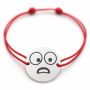 Brățară argint 925 cu bănuț emoji, șnur reglabil — cadou simbolic B-E1049