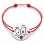 Brățară argint 925 cu bănuț emoji, șnur reglabil — cadou simbolic B-E1070