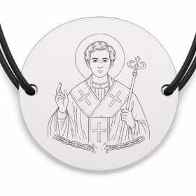Brățară argint 925 cu bănuț Sfântul Ilie Iorest, șnur negru reglabil — R0356