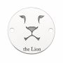 Element brățară leu din argint 925, tăbliță rotundă The Lion 16.5 mm E0784