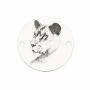 Bănuț gravat leoaică din argint 925, element brățară 16.5 mm E1653