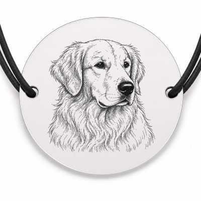 Brățară argint 925 · bănuț portret de Golden Retriever