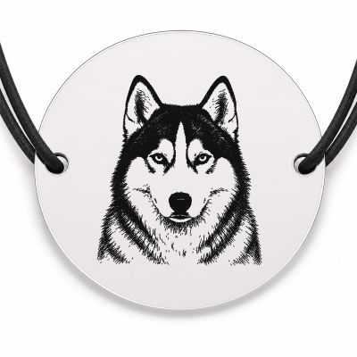 Brățară argint 925 · bănuț portret de Husky Siberian
