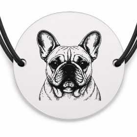 Brățară argint 925 · bănuț portret de Bulldog Francez