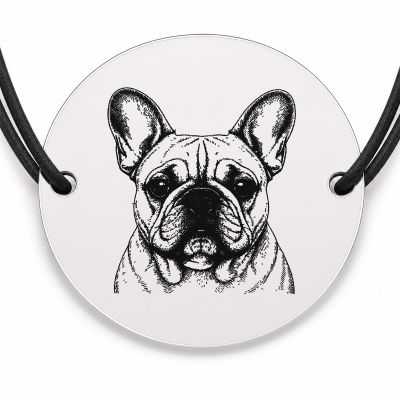 Brățară argint 925 · bănuț portret de Bulldog Francez