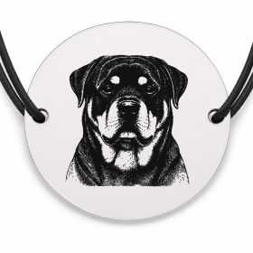 Brățară argint 925 · bănuț portret de Rottweiler