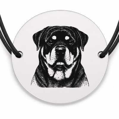 Brățară argint 925 · bănuț portret de Rottweiler