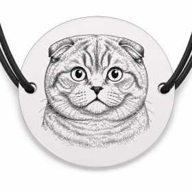 Brățară argint 925 · bănuț portret de pisică Scottish Fold
