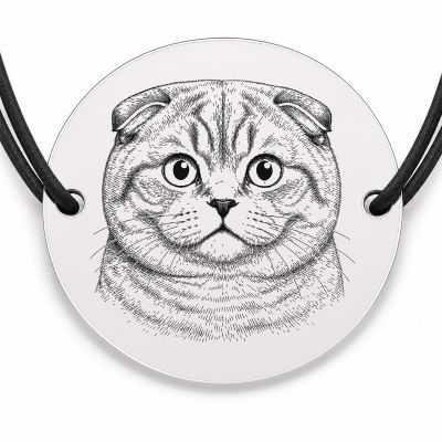 Brățară argint 925 · bănuț portret de pisică Scottish Fold