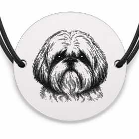 Brățară argint 925 · bănuț portret de Shih Tzu