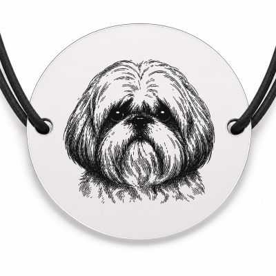 Brățară argint 925 · bănuț portret de Shih Tzu