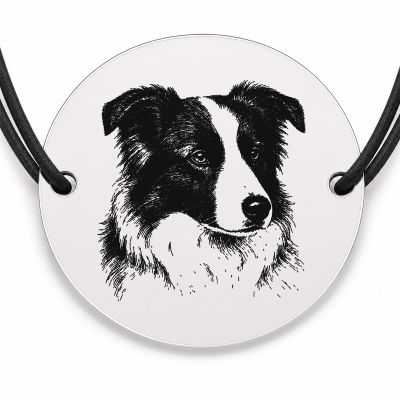 Brățară argint 925 · bănuț portret de Border Collie