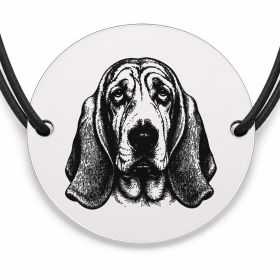 Brățară argint 925 · bănuț portret de Basset Hound