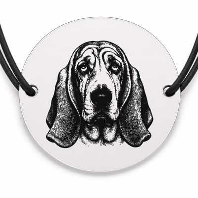 Brățară argint 925 · bănuț portret de Basset Hound