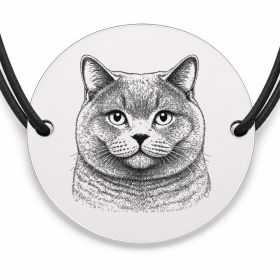 Brățară argint 925 · bănuț portret de pisică Chartreux