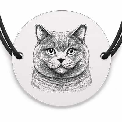 Brățară argint 925 · bănuț portret de pisică Chartreux