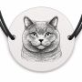 Brățară argint 925 · bănuț portret de pisică Chartreux