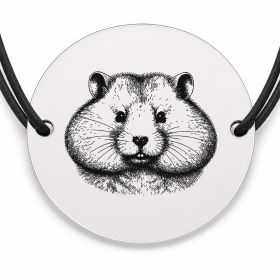 Brățară argint 925 · bănuț portret de hamster sirian