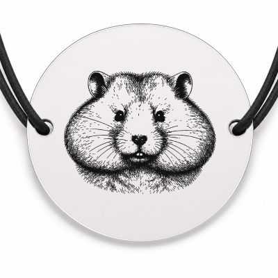 Brățară argint 925 · bănuț portret de hamster sirian