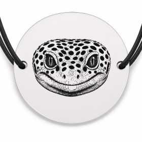 Brățară argint 925 · bănuț portret de gecko leopard