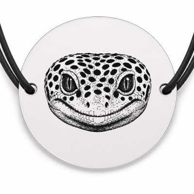 Brățară argint 925 · bănuț portret de gecko leopard