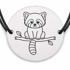 Brățară argint 925 · bănuț panda roșu pe creangă