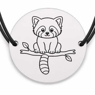 Brățară argint 925 · bănuț panda roșu pe creangă