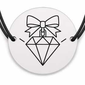 Brățară argint 925 · bănuț diamant cu fundiță