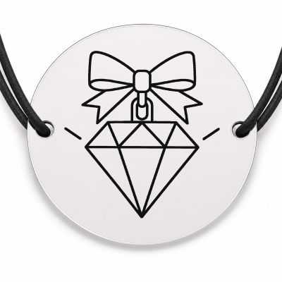 Brățară argint 925 · bănuț diamant cu fundiță
