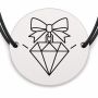 Brățară argint 925 · bănuț diamant cu fundiță