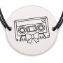 Brățară argint 925 · bănuț casetă audio cu inimioară