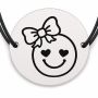 Brățară argint 925 · bănuț smiley cu inimioare