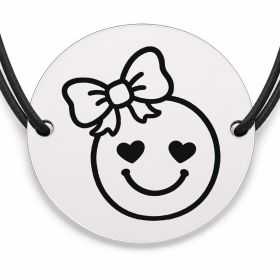 Brățară argint 925 · bănuț smiley cu inimioare