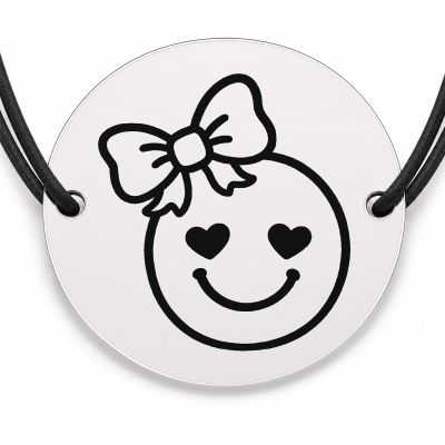 Brățară argint 925 · bănuț smiley cu inimioare
