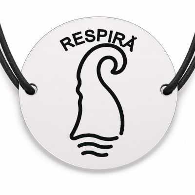 Brățară argint 925 · bănuț val cu mesajul „Respiră"