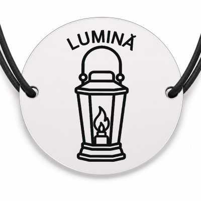 Brățară argint 925 · bănuț felinar cu mesajul „Lumină"