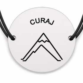 Brățară argint 925 · bănuț vârf de munte cu mesajul „Curaj"
