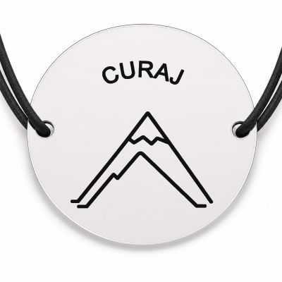 Brățară argint 925 · bănuț vârf de munte cu mesajul „Curaj"