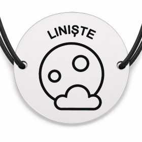 Brățară argint 925 · bănuț lună cu mesajul „Liniște"