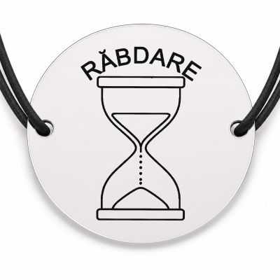 Brățară argint 925 · bănuț clepsidră cu mesajul „Răbdare"