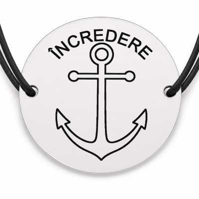 Brățară argint 925 · bănuț ancoră cu mesajul „Încredere"
