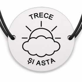 Brățară argint 925 · bănuț nor cu soare și mesajul „Trece