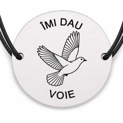 Brățară argint 925 · bănuț pasăre în zbor cu mesajul „Îmi
