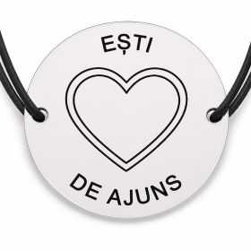 Brățară argint 925 · bănuț inimă cu mesajul „Ești de ajuns"