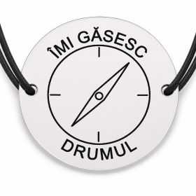 Brățară argint 925 · bănuț busolă cu mesajul „Îmi găsesc